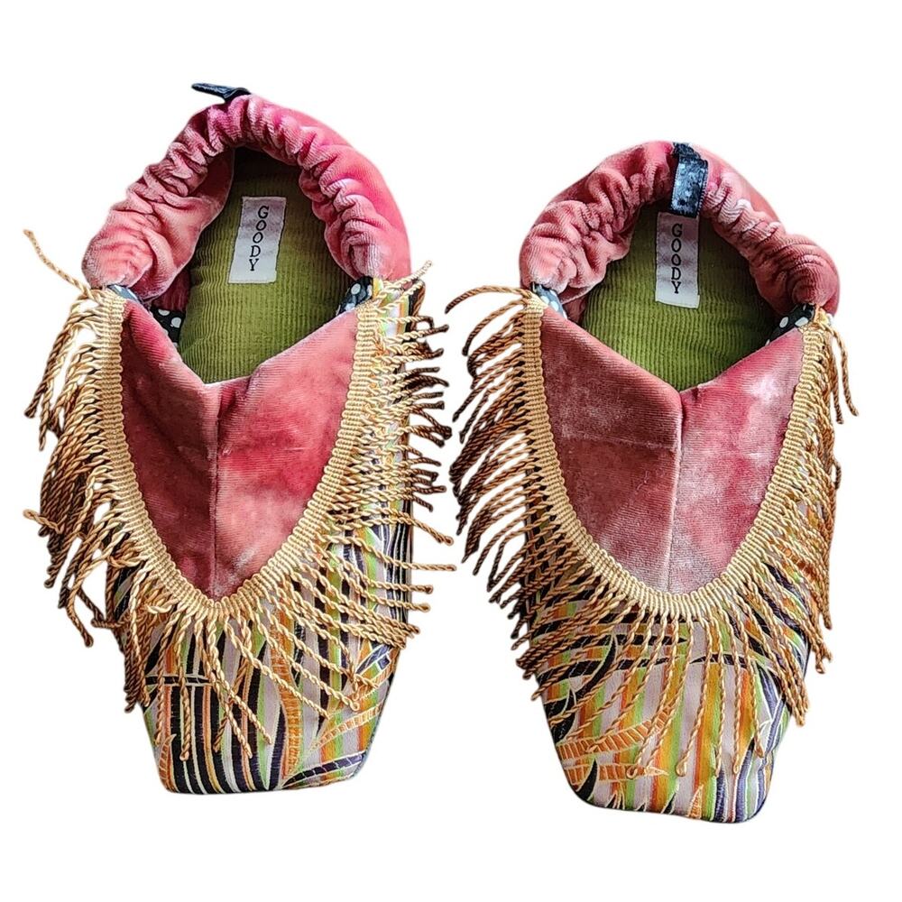 Goody Artistic Unique Mercari fringe trim Velvet Ballet Fairy Slippers Youth 5-7